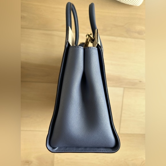 Kate Spade Cameron Satchel Crossbody Purple Blue Cream - Picture 13 of 14